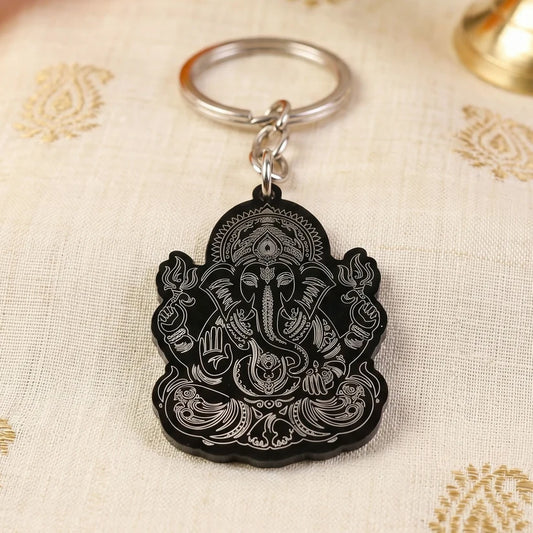 Lord Ganesha Black Devotional Keychain