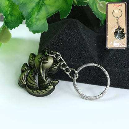Ganesh Face Antique Black Metal Keychain