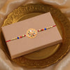 Elegant Meenakari Floral Rakhi With Colorful Beads Golden Detailing