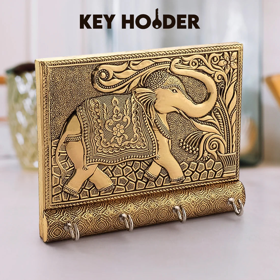 Golden Elephant Key Holder