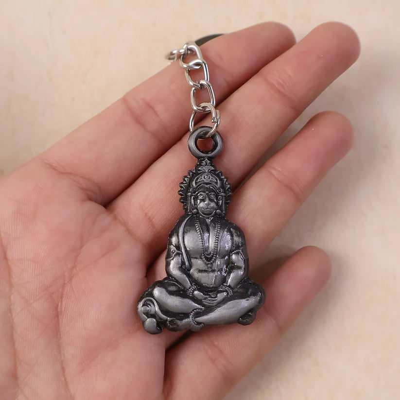 Hanuman Ji Sitting Pose Metal Keychain