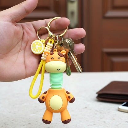 Giraffe Cartoon Keychain – Flexible Neck