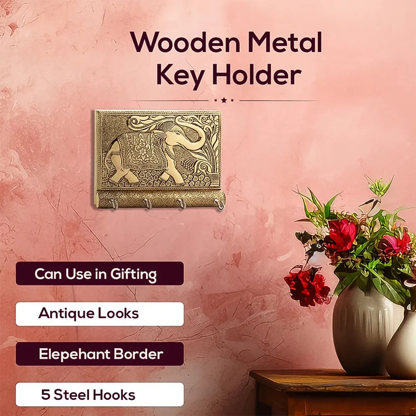 Golden Elephant Key Holder