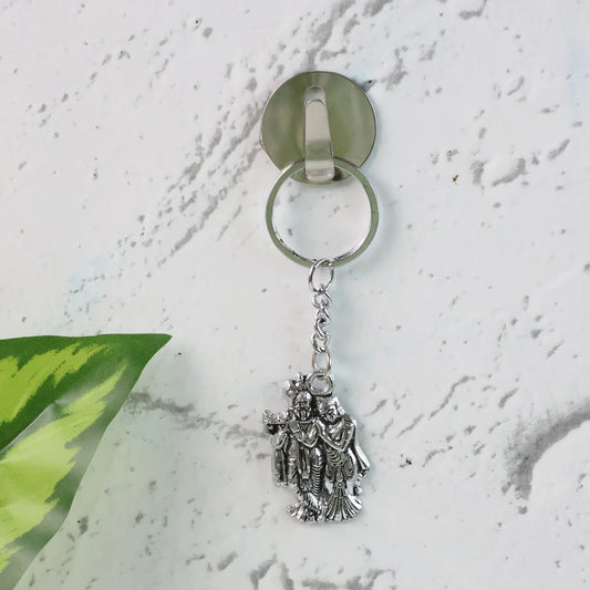 Radha Krishna Metal Keychain