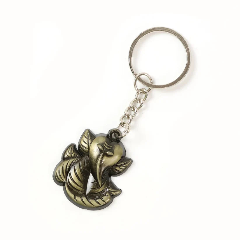 Ganesh Face Antique Black Metal Keychain