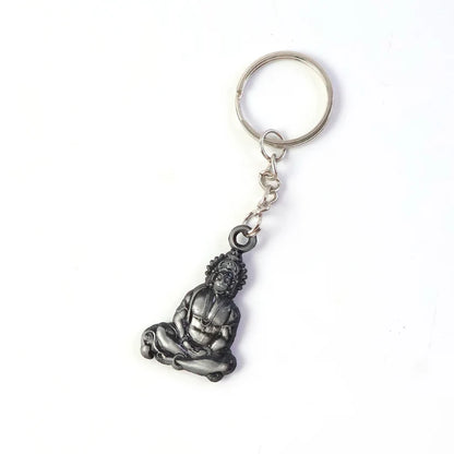 Hanuman Ji Sitting Pose Metal Keychain