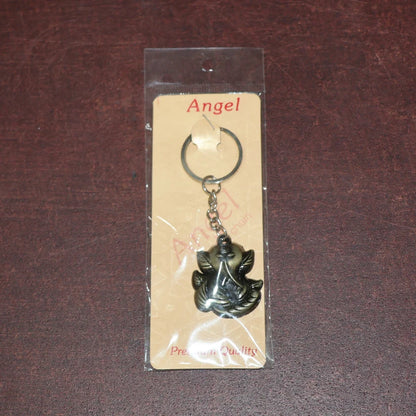 Ganesh Face Antique Black Metal Keychain