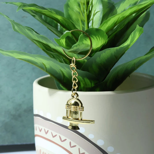 Shivling Keychain – Durable Golden Metal