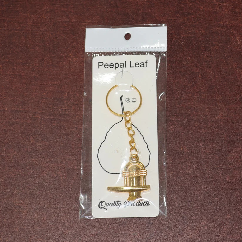 Shivling Keychain – Durable Golden Metal