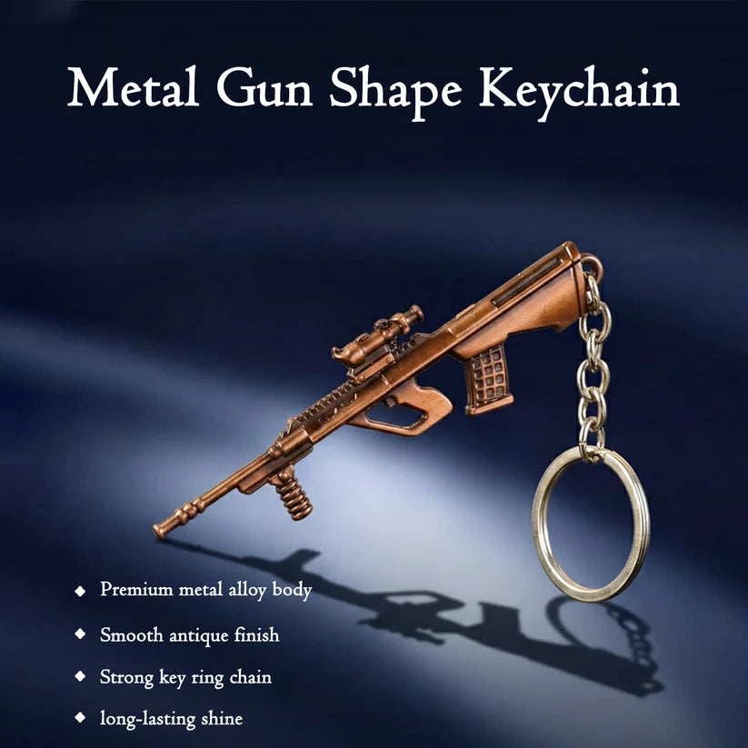Rifle Gun Shape Keychain – Durable Metal