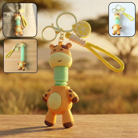 Giraffe Cartoon Keychain – Flexible Neck