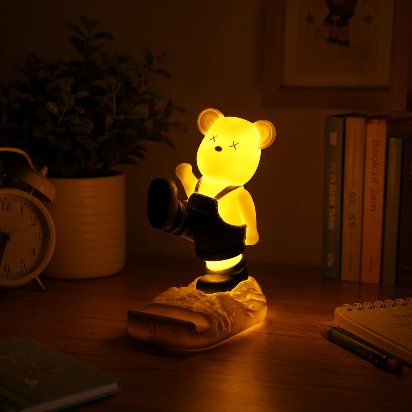 Magnetic Bear Led Light Phone Stand Night Lamp