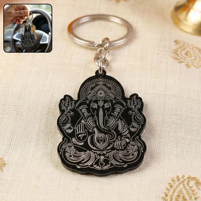 Lord Ganesha Black Devotional Keychain