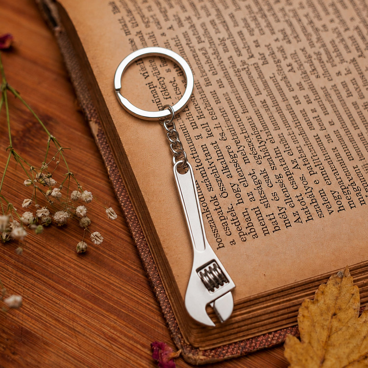 Mini Adjustable Wrench Metal Keychain