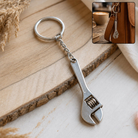 Mini Adjustable Wrench Metal Keychain