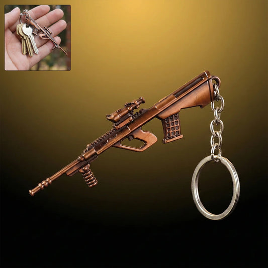 Rifle Gun Shape Keychain – Durable Metal