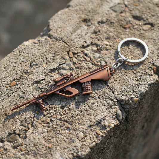 Rifle Gun Shape Keychain – Durable Metal