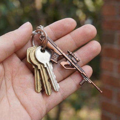 Rifle Gun Shape Keychain – Durable Metal