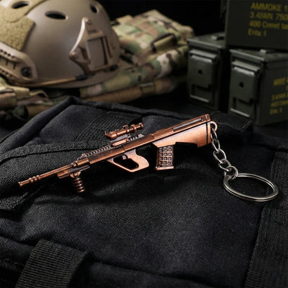 Rifle Gun Shape Keychain – Durable Metal