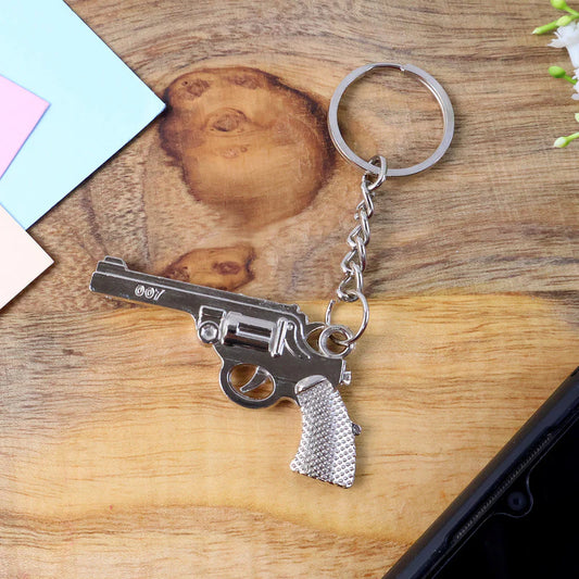 Gun Shape Keychain – Durable Metal