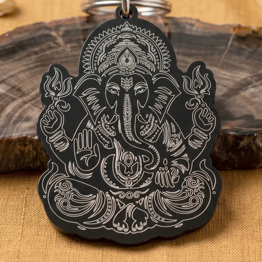 Lord Ganesha Black Devotional Keychain