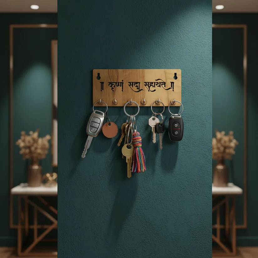 Wooden Krishna Key Holder