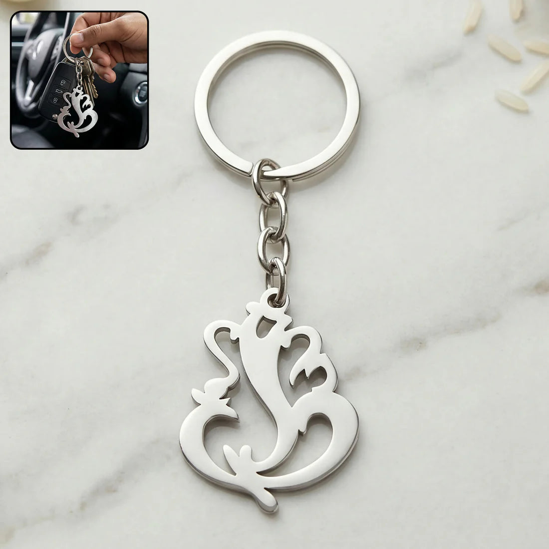 Lord Ganesha Stainless Steel Keychain
