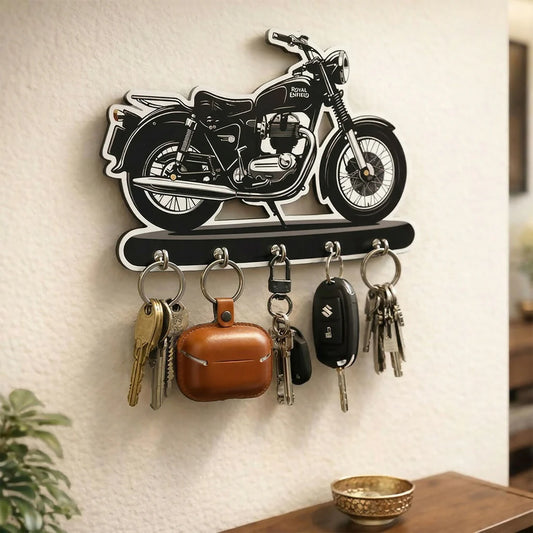Enfield Bike Design Wooden Key Holder