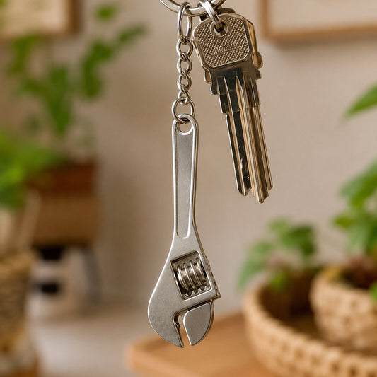 Mini Adjustable Wrench Metal Keychain